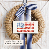 American Flag Floral Twine Sign