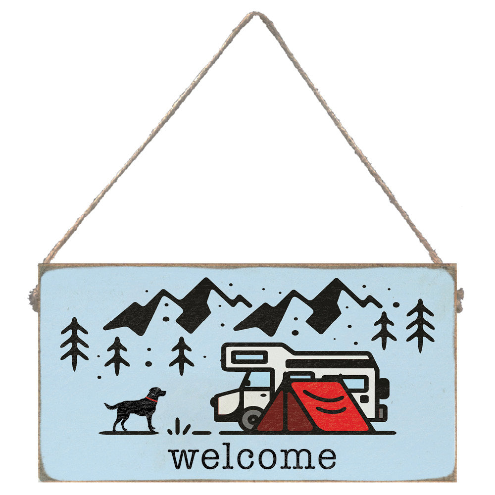 Welcome Camp Twine Sign