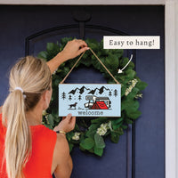 Camping Dog Adventure Welcome Twine Sign