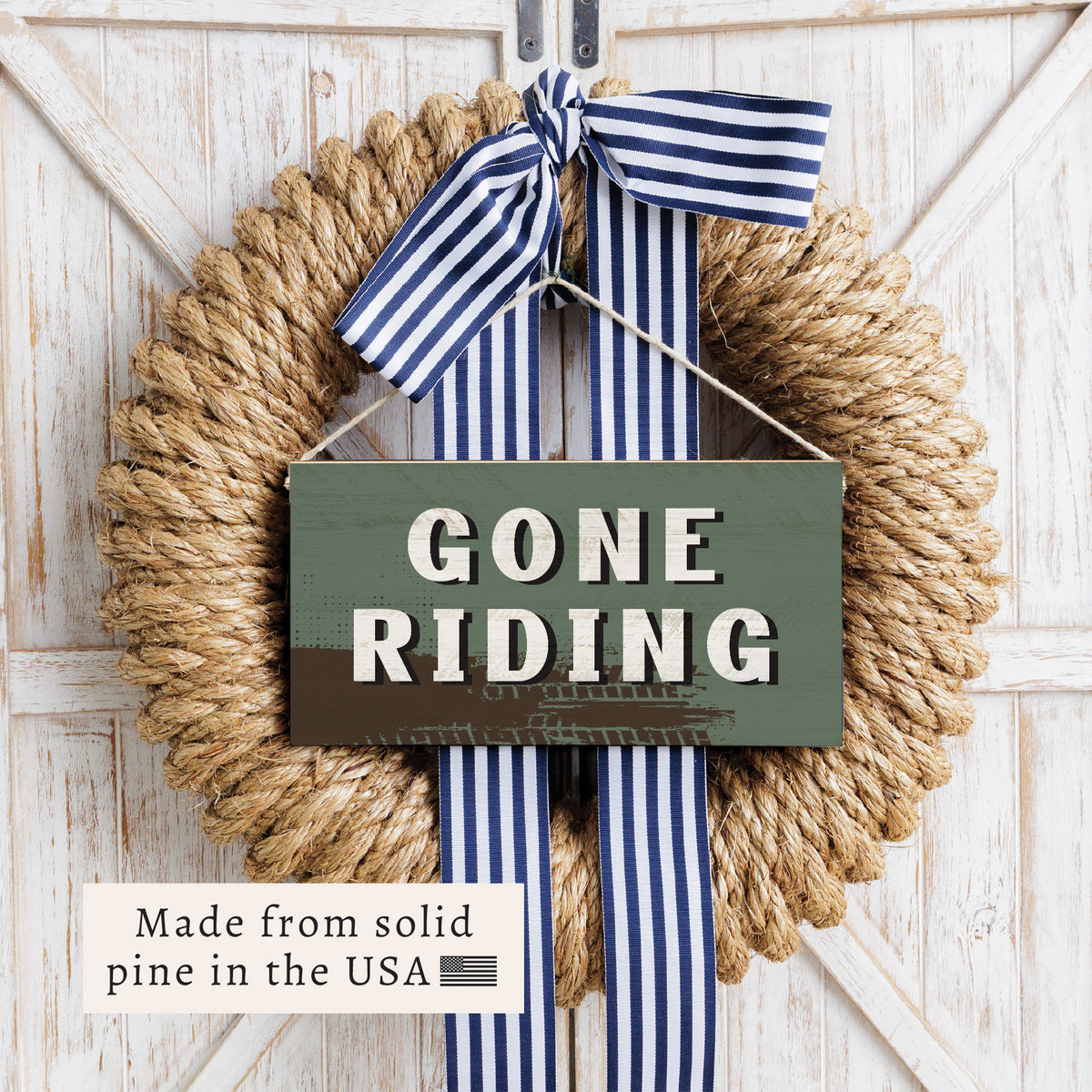 Gone Riding Twine Sign