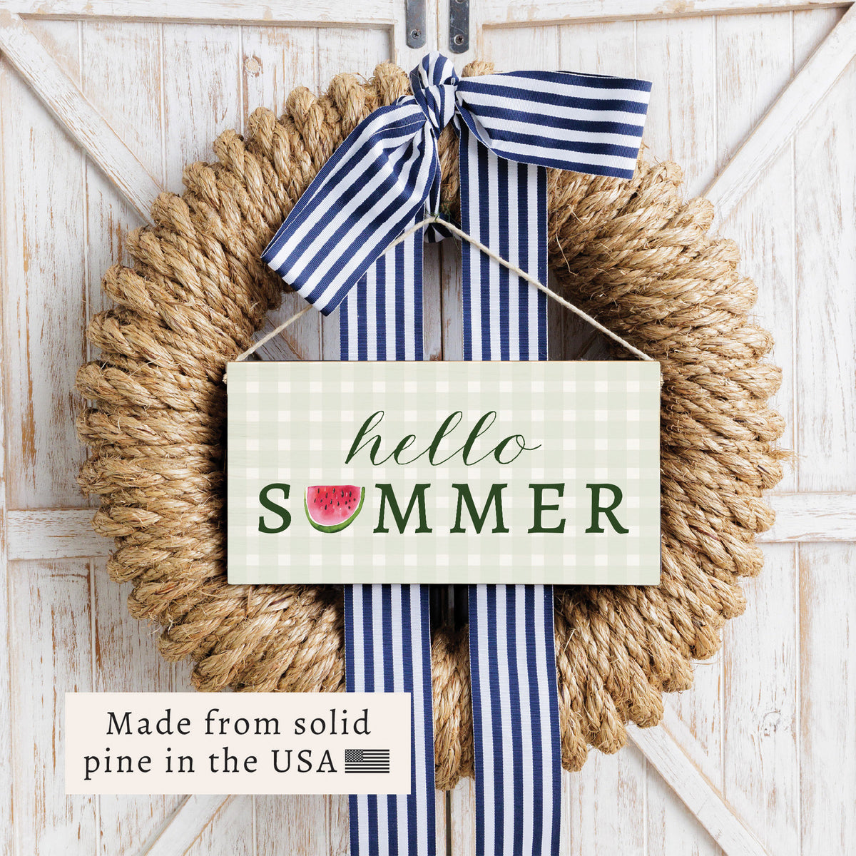 Hello Summer Watermelon Twine Sign