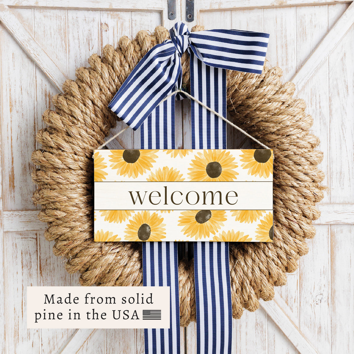 Sunflower Welcome Twine Sign