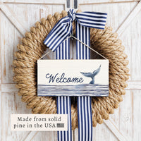 Whale Tail Welcome Twine Sign