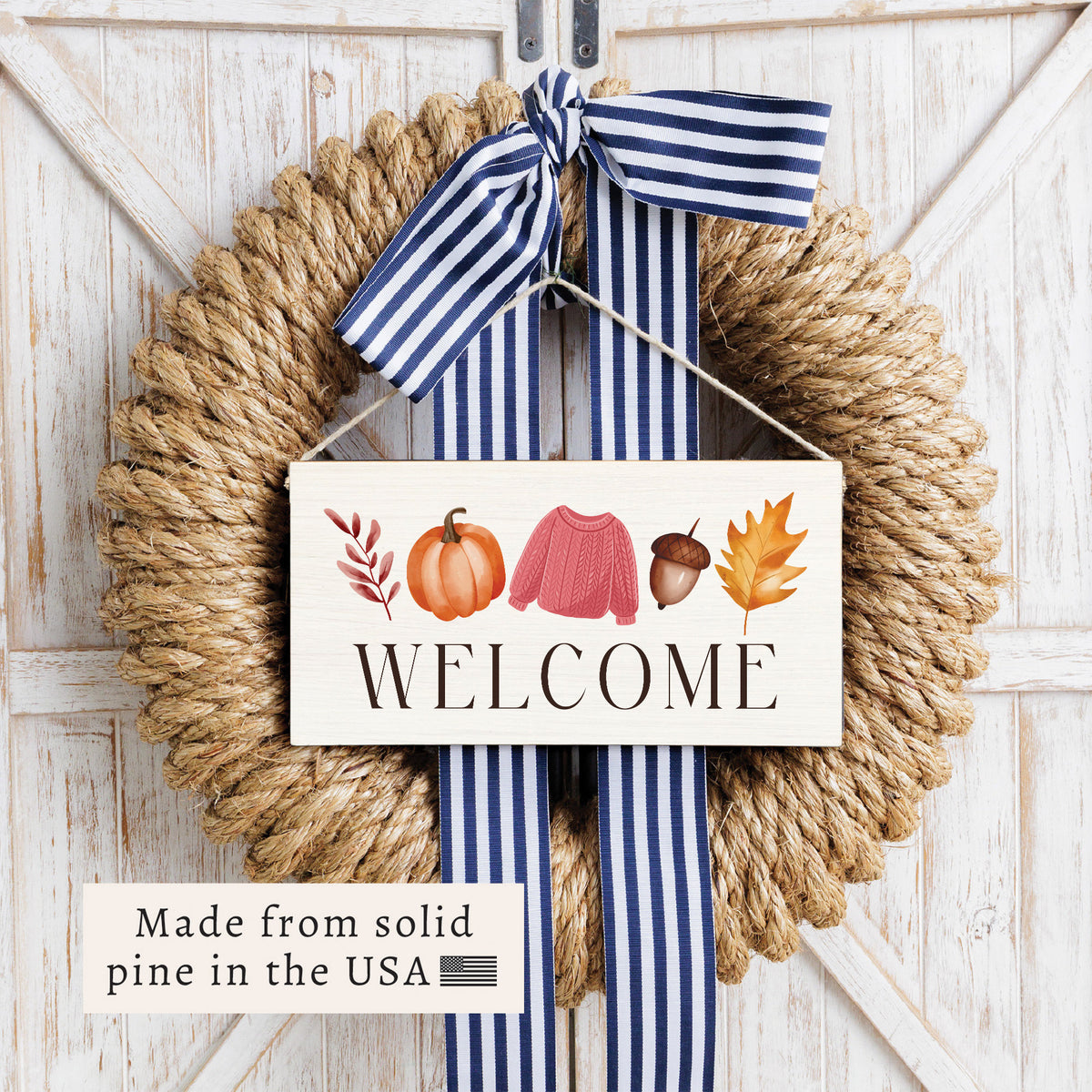 Fall Icons Welcome Twine Sign