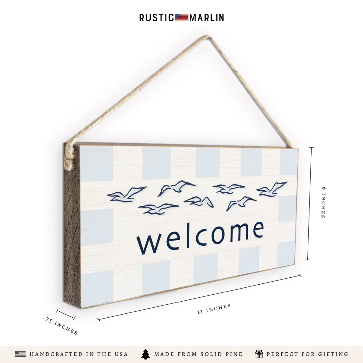 Seagulls Welcome Twine Sign