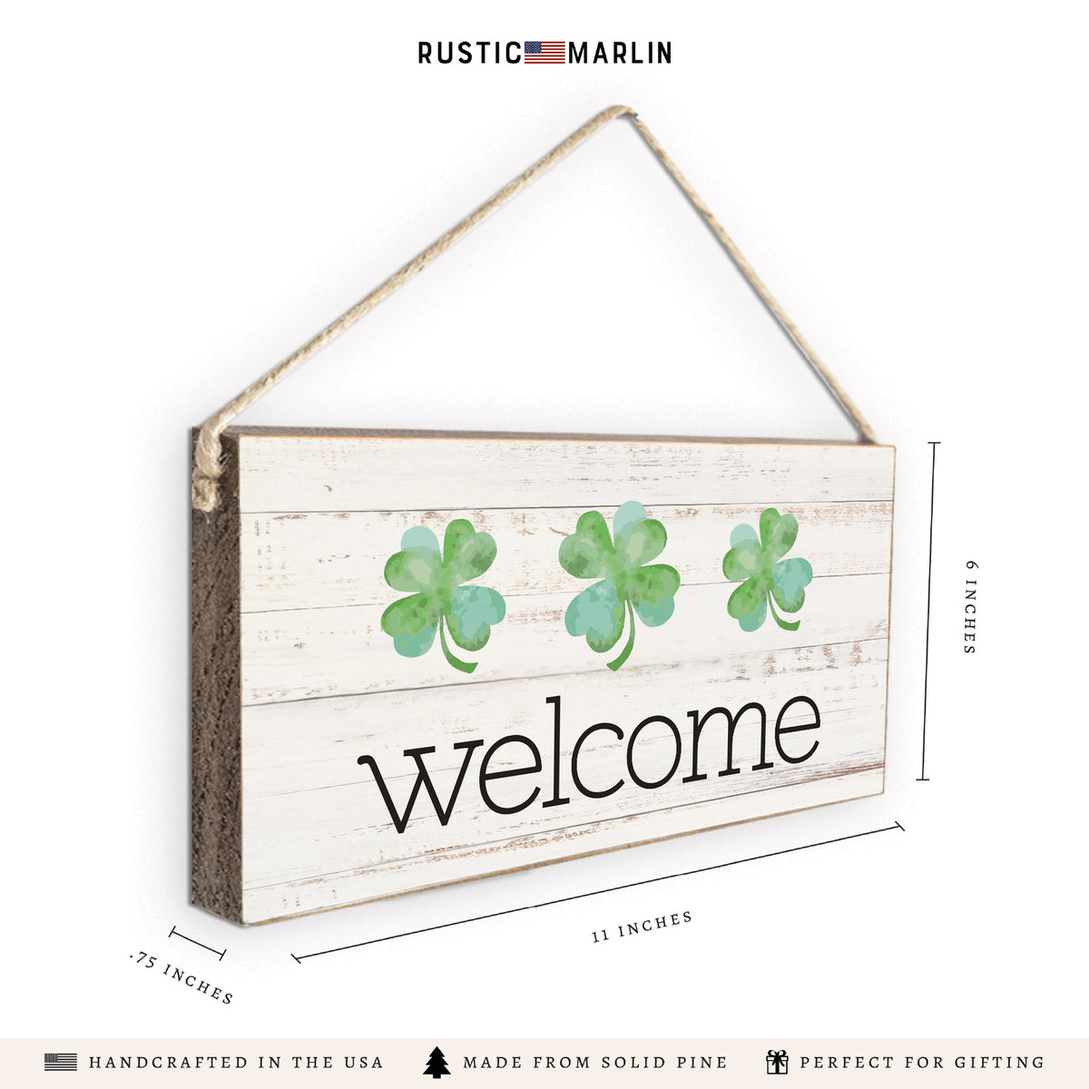 Shamrocks Welcome Twine Sign