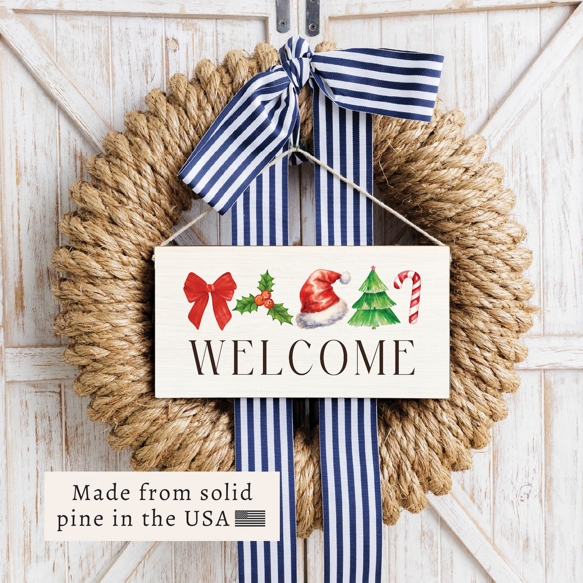 Christmas Icons Welcome Twine Sign