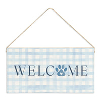 Paw Heart Welcome Twine Sign