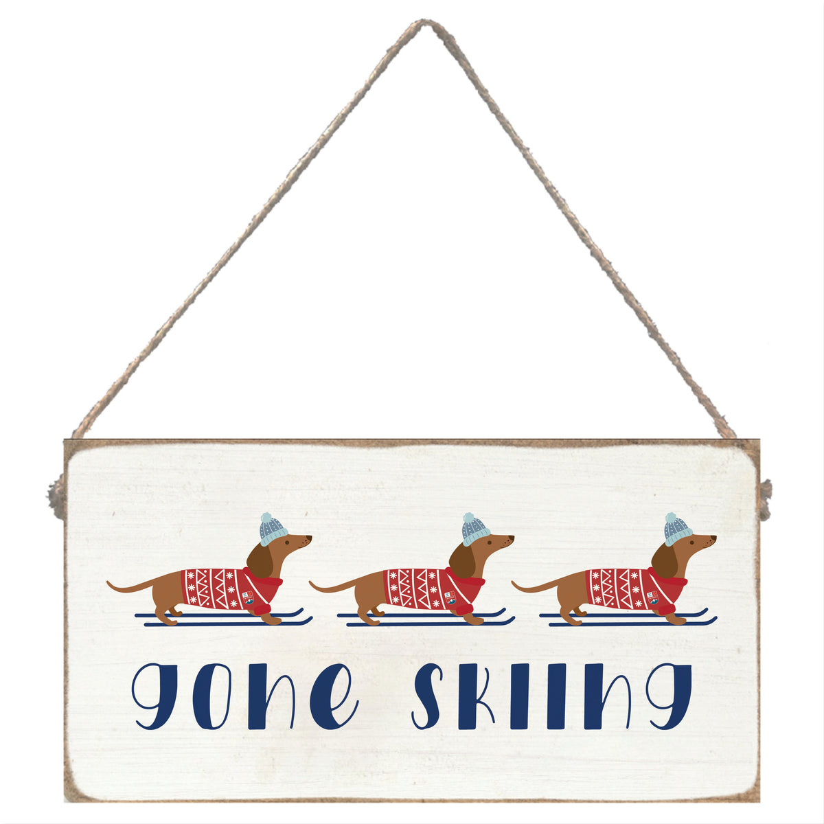 Gone Skiing Twine Sign