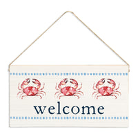 Stitched Crab Welcome Twine Sign