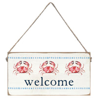 Stitched Crab Welcome Twine Sign