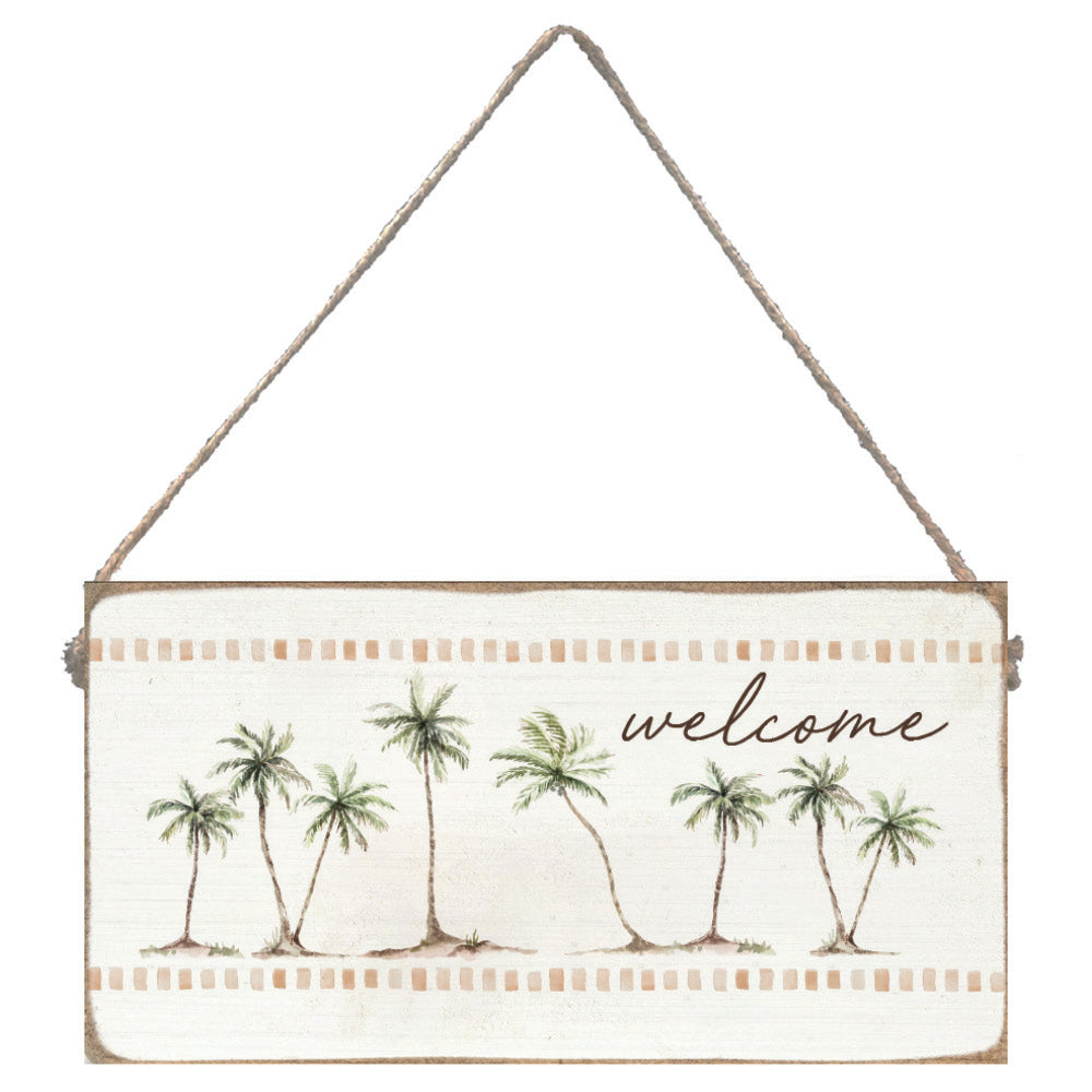 Palm Tree Welcome Twine Sign