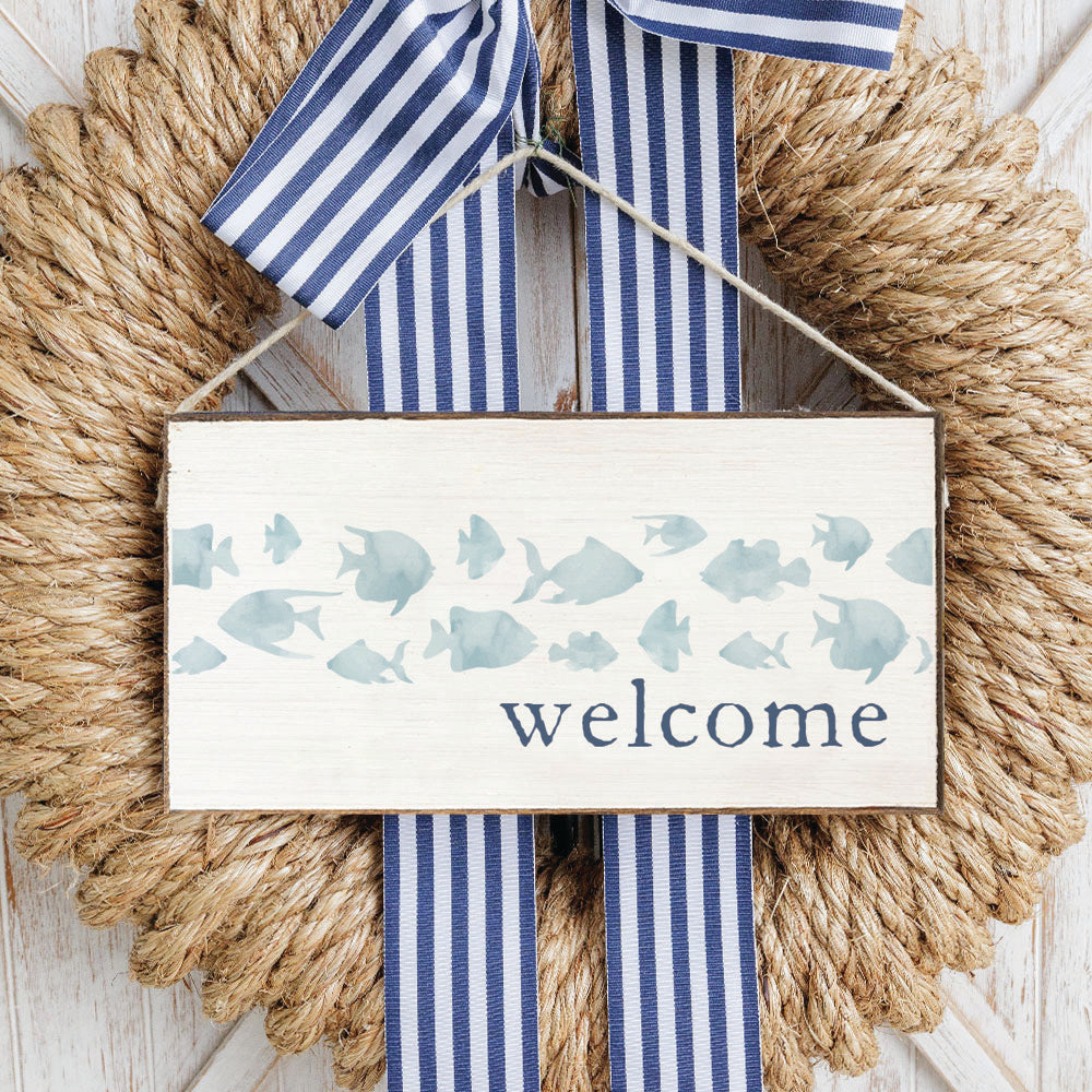 Fish Welcome Twine Sign