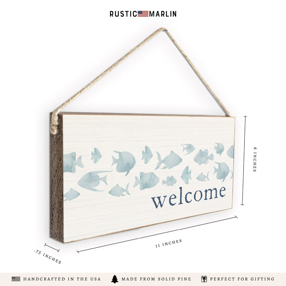 Fish Welcome Twine Sign