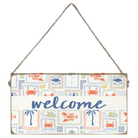 Seaside Tiles Welcome Twine Sign