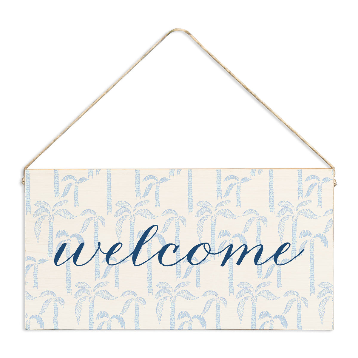 Coastal Palm Trees Welcome Twine Sign