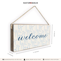 Coastal Palm Trees Welcome Twine Sign
