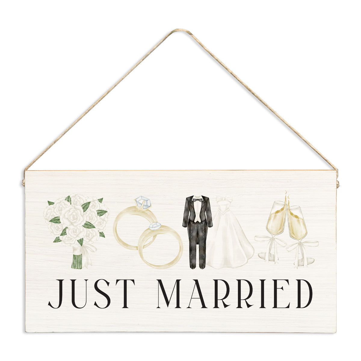 Wedding Just Married Icons Twine Sign