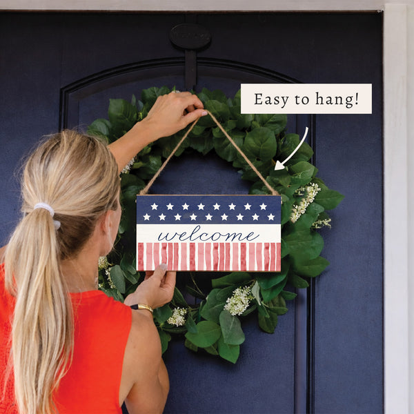 Star Spangled Welcome Twine Sign
