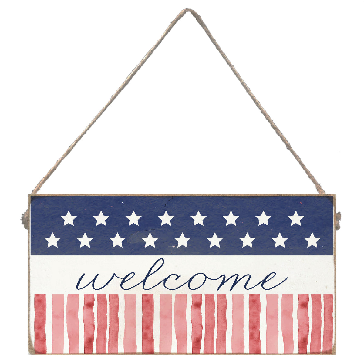 Star Spangled Welcome Twine Sign