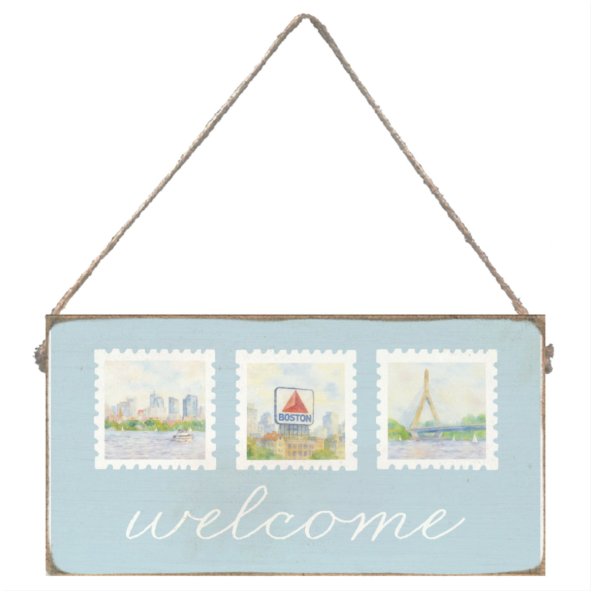 Welcome Boston Twine Sign