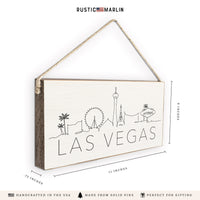 Las Vegas Skyline Sketch Twine Sign