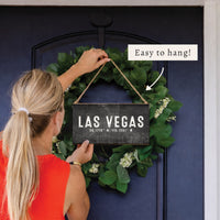 Las Vegas Charcoal Coordinates Twine Sign