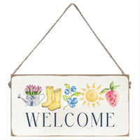 Spring Icons Welcome Twine Sign