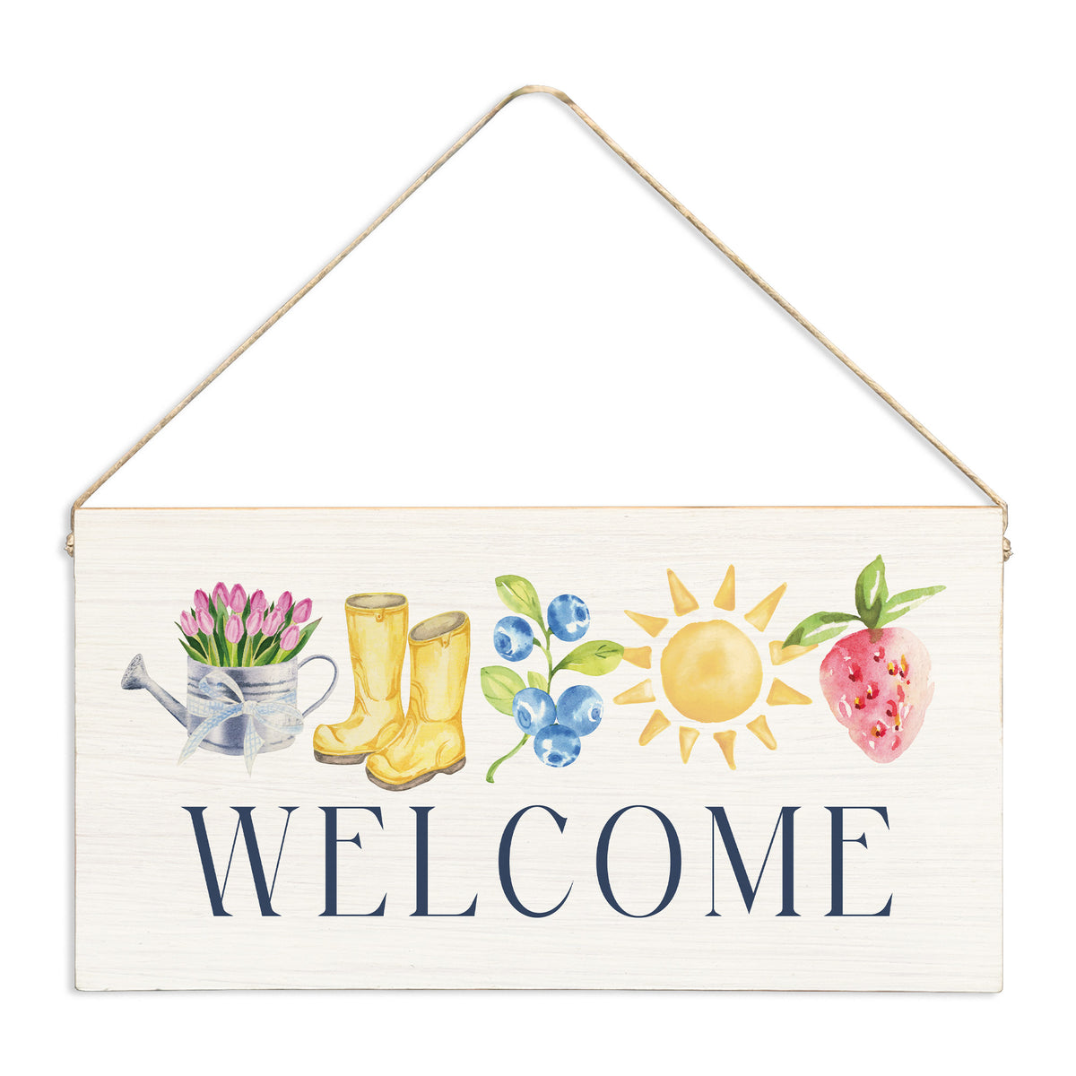 Spring Icons Welcome Twine Sign