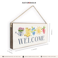 Spring Icons Welcome Twine Sign
