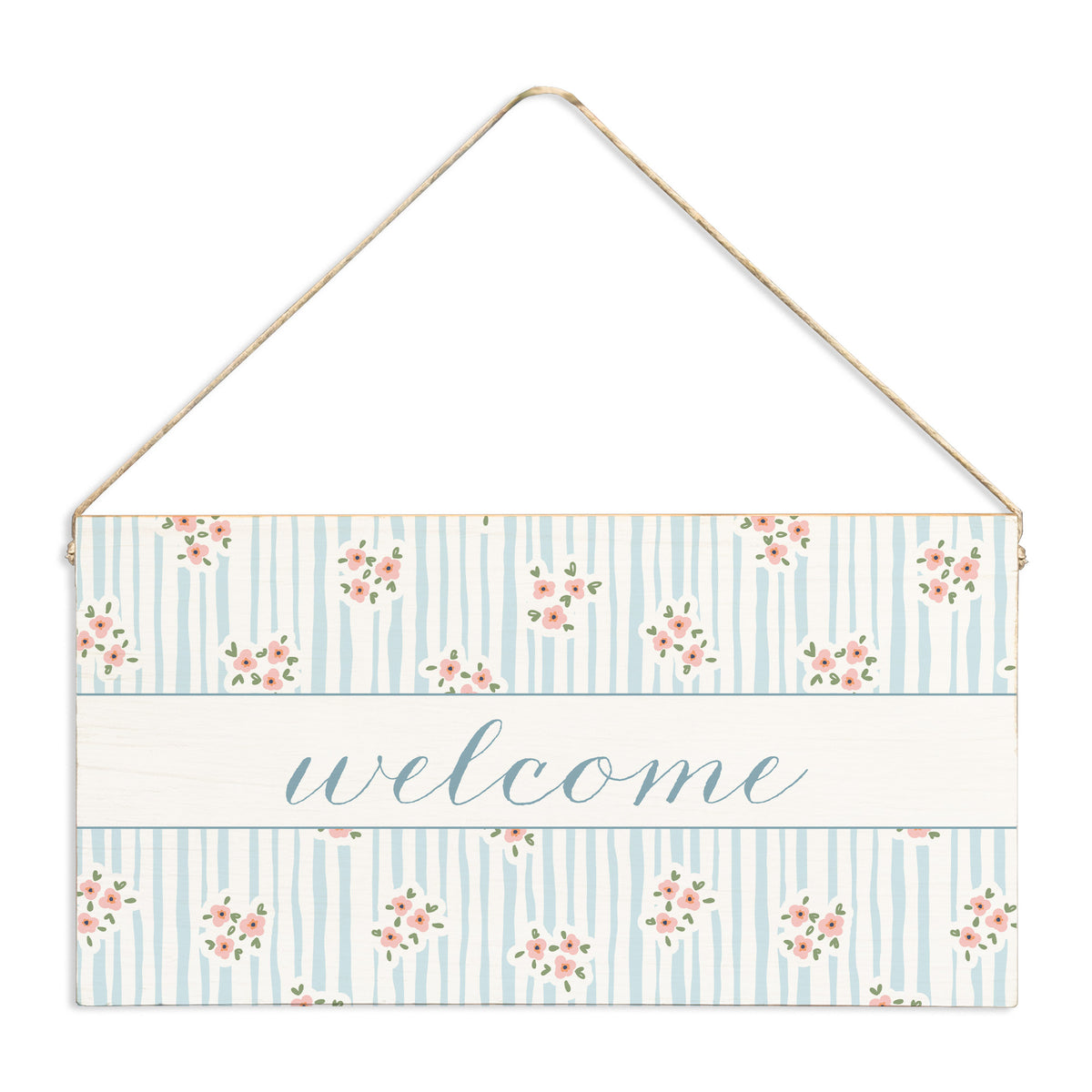 Blush Bloom Welcome Twine Sign