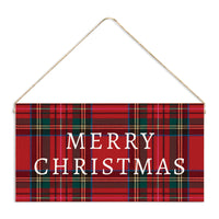 Classic Tartan Merry Christmas Twine Sign