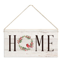 Cardinal Holiday Home Twine Sign