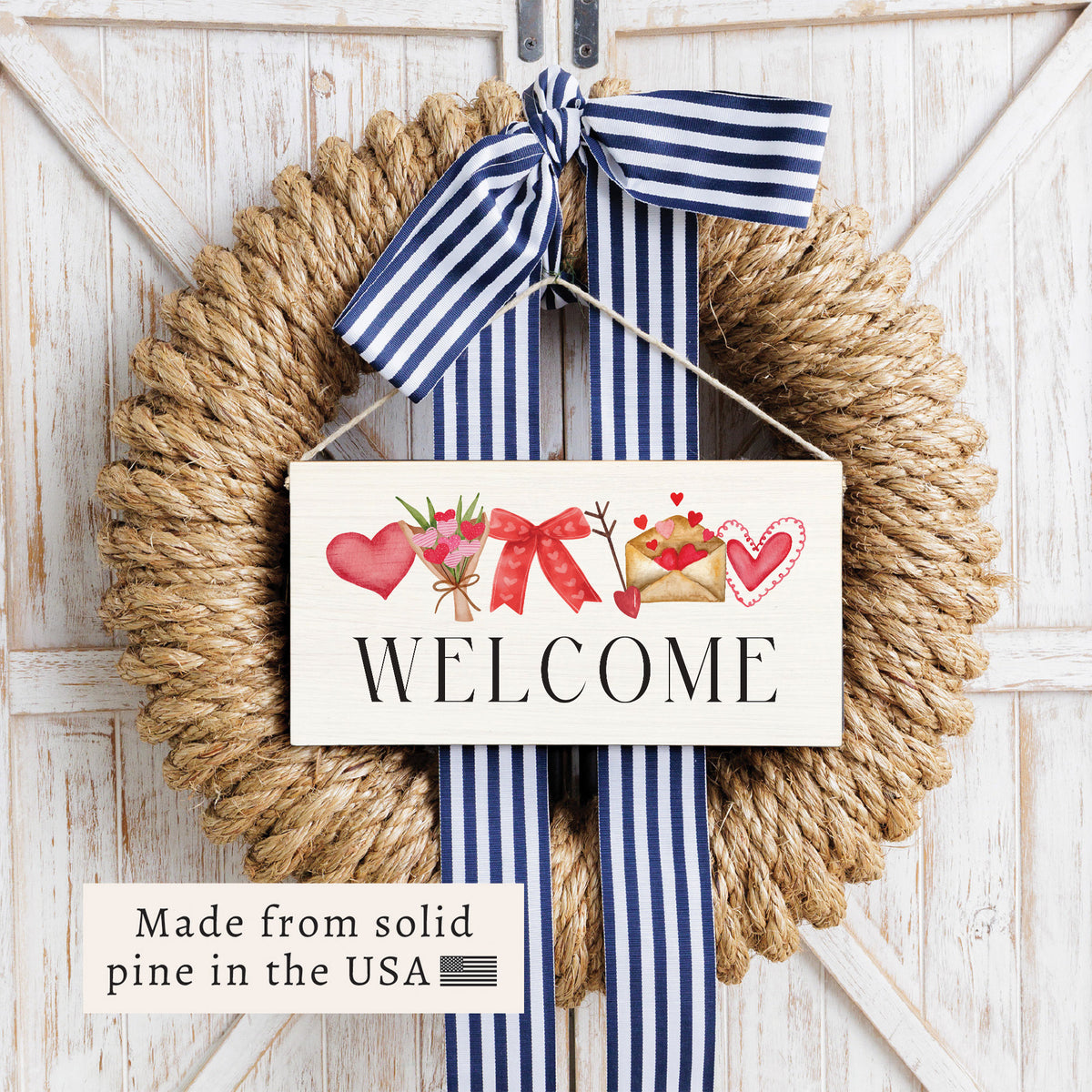 Valentine Icons Welcome Twine Sign