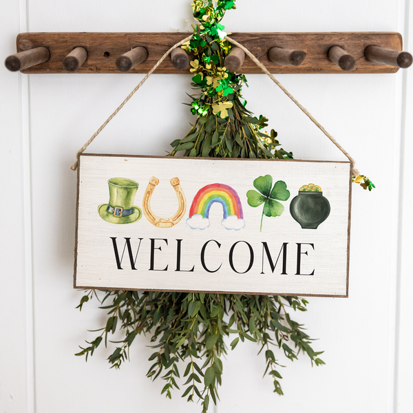 St.Patrick's Day Icons Welcome Twine Sign