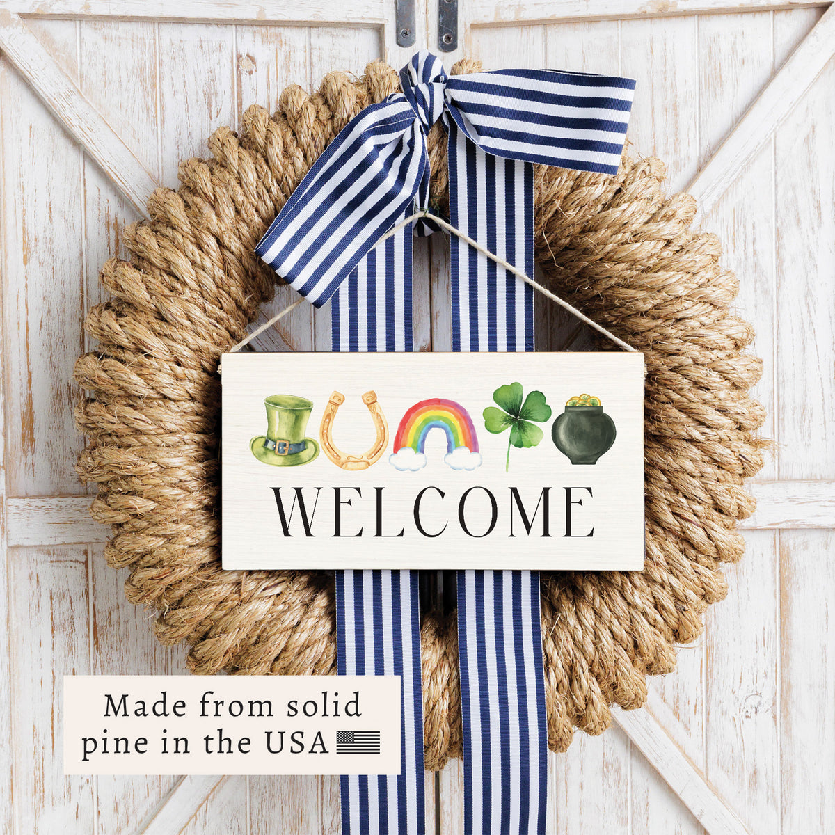 St.Patrick's Day Icons Welcome Twine Sign