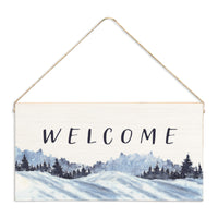 Snowy Mountains Welcome Twine Sign