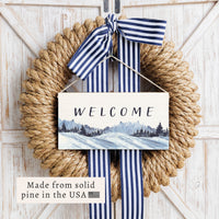 Snowy Mountains Welcome Twine Sign