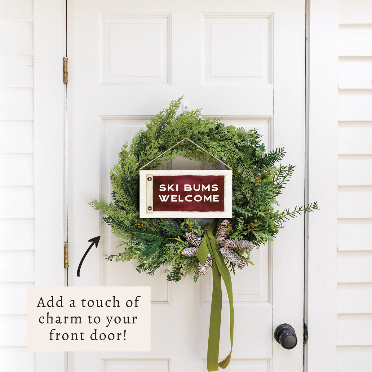 Ski Bums Welcome Twine Sign
