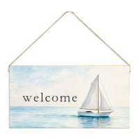 Sailboat Welcome Twine Sign