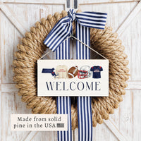 New England Football Icons Welcome Twine Sign