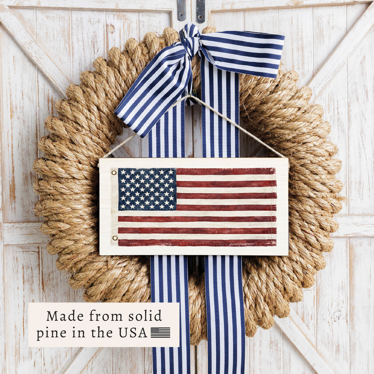 American Vintage Flag Twine Sign