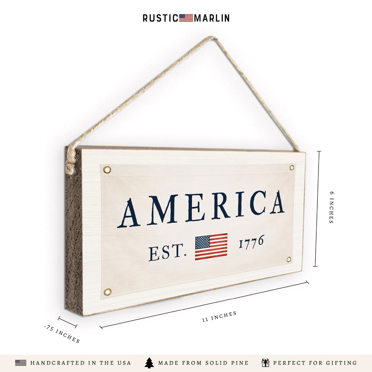 America Est 1776 Twine Sign