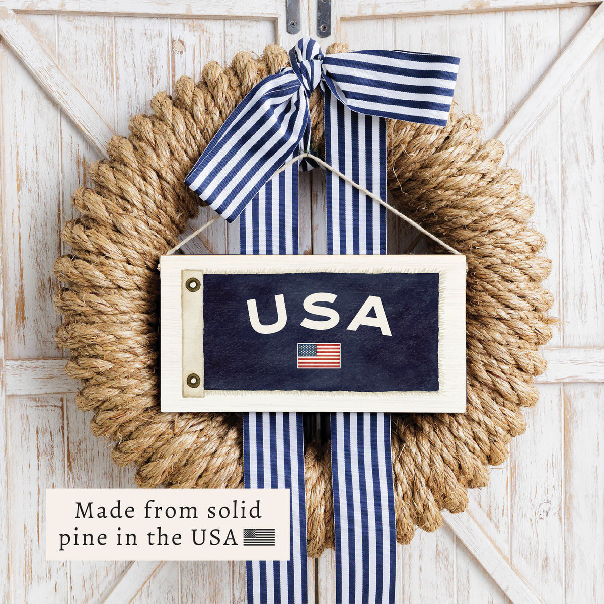 American Vintage Flag Twine Sign