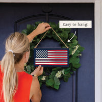 Baseball Bat American Flag Sox Twine Sign