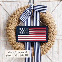 Baseball Bat American Flag Sox Twine Sign