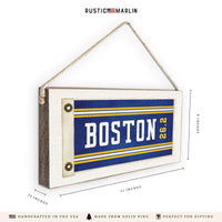 Boston 26.2 Marathon Flag Twine Sign