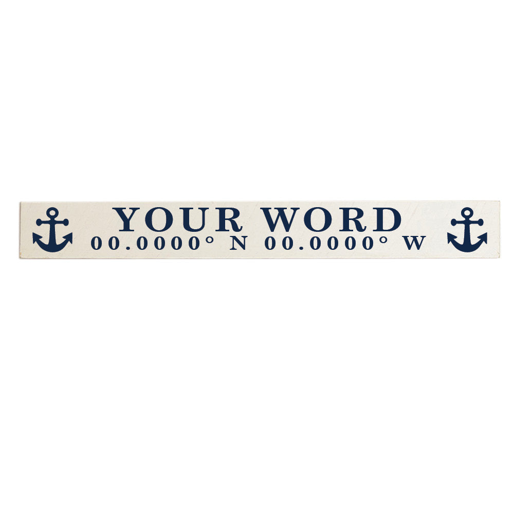 Anchor White/Navy Personalized Barnwood Sign