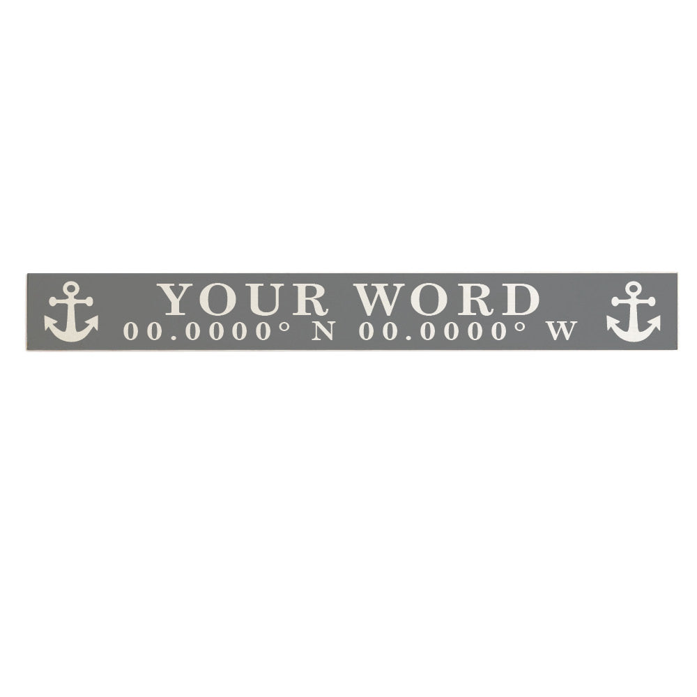 Anchor White/Grey Personalized Barnwood Sign