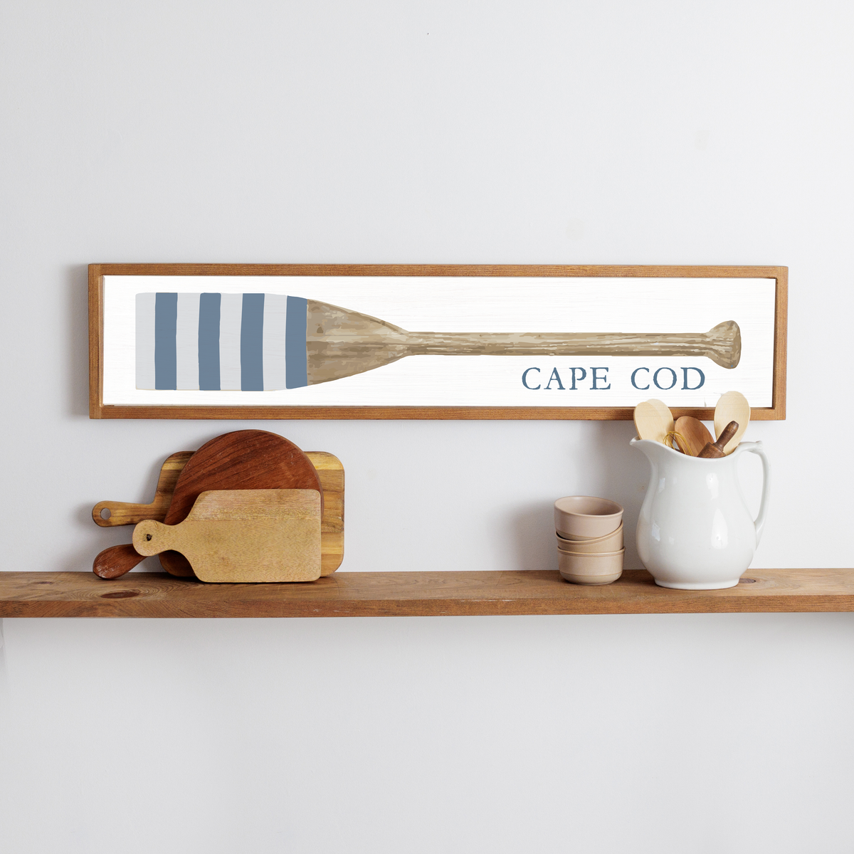 Personalized Striped Oar Framed Barn Wood Sign